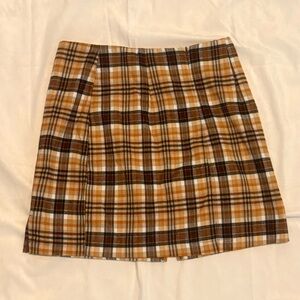 Plaid Tan and Brown Women's Skirt